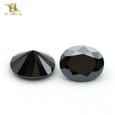 China Color Set or Fire Oval Cut 1.3ct Brilliant Black Oval Stone VVS Grade Test Lab Brilliant Black Oval Loose Cut Diamond 6x9mm Moissanite Excellent for sale