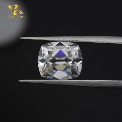 China Fire Cushion Old Mine Quality 9mmX11mm 5carat OMC Def Vvs Moissanite Super Color Set Or Synthetic Diamond Cut Factory Sale for sale