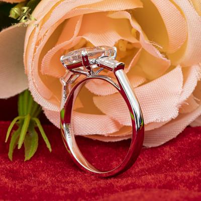 China Wholesale CLASSIC 18K White Gold Moissanite Diamond Engagement Ring 7x9mm Emerald Cut Moissanite Ring for sale