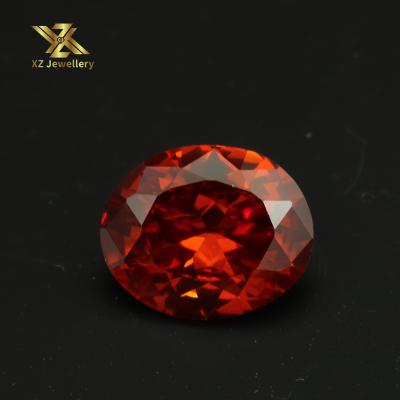 China Wholesale Fire Orange Color AAA 8*10mm Color Set Or Oval Reduced Zircon Stones Prices Of Zircon Jewelry for sale