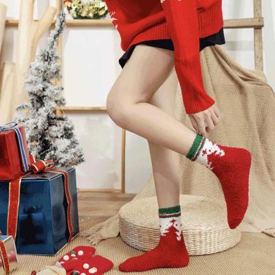 China 6 Pairs Sports Lot Pack Women Winter Socks New Arrival Half Fleece Christmas Warm Warm Coral Fleece Towel Thick Cotton Socks for sale