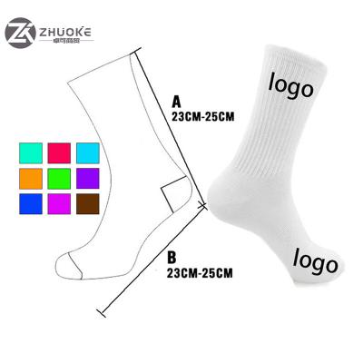 China Viable Zhuoke Customized Kids DIY Logo Mockup Design Sport Athletic Socks Men Women Cotton Socks Knitted High Quality Fast Shipping OEM for sale