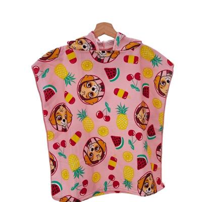 China Hot Selling Kids Lovely Poncho Design QUICK DRY Personalized Hooded Towel for sale