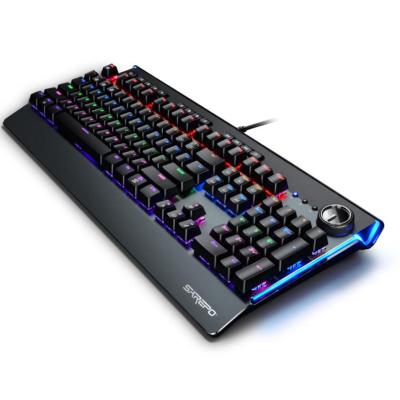 China Anti-ghosting 104 RGB Computer Keyboard Waterproof Mechanical Keyboard for PC Gaming with RGB LED Rainbow USB Wired Backlit Keyboard for sale