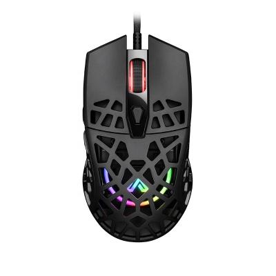 China Optical Lightweight Ergonomic Honeycomb Wired 6d Gaming Mouse Human Ergonomic Hot Sale Mouse With RGB LED Backlit for sale