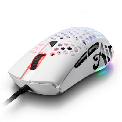 China Human Ergonomic Lightweight Gaming Mice With RGB LED Honeycomb Backlit Mouse For Pro Gamer for sale