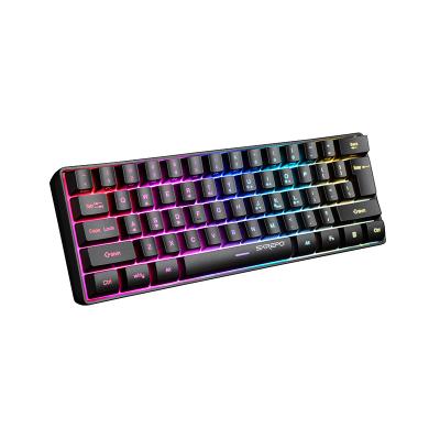 China High Quality Anti-Ghosting USB Wired Keypad Anti-Ghosting 61 RGB Backlit Mechanical Gaming Keypad For Win PC Gamers for sale