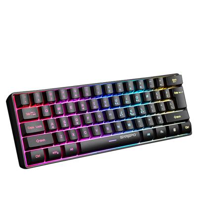 China Anti-ghosting Support Customized New Model KG-61 USB Wired Mechanical Gaming Keyboard RGB Backlit Plug-and-play Computer Keyboard for sale