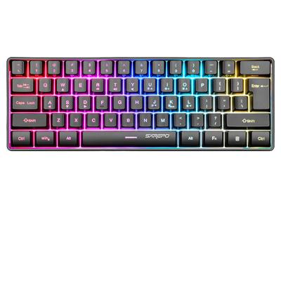 China Factory Direct Wholesale Good Quality 61 Keys Anti-ghosting Colorful Waterproof Usb Wired RGB Mechanical Keyboard 60% for sale