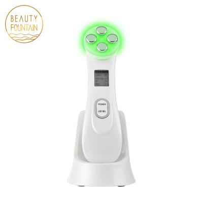 China Face Lift 5 in 1 Skin Tightening LED EMS RF Face Lift Care Beauty Facial Device for Wrinkle Acne Removal for sale