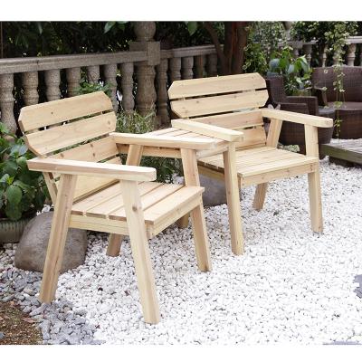 China Wooden Chair Outdoor Wood Log Chair Wooden 2 Person Bench Comfortable Indoor Modern Love Chair for sale