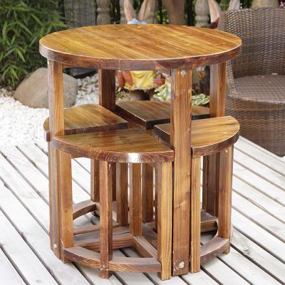 China CLASSIC round table set table with log wooden outdoor chair bench stools comfortable indoor outdoor modern chair love chair for sale