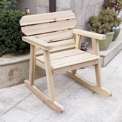 China Outdoor Comfortable Modern Natural Rocking Seat Cedar Rocking Chair Wood Log Wood Chair Rocking Chair for sale