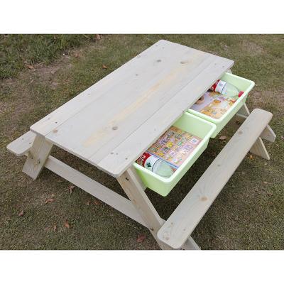 China Table Top Wooden Kid's Storage Lift Set Wooden Kid Table Set Outdoor Log Chair Indoor Bench Chair for sale