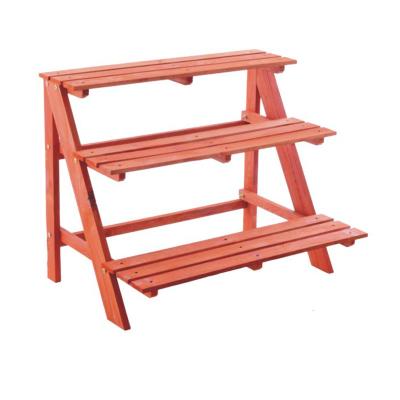 China Wooden Trellis Wooden Flower Shelf Plant Stand Wooden Trellis Plant Stand with Step Wood Stand for sale