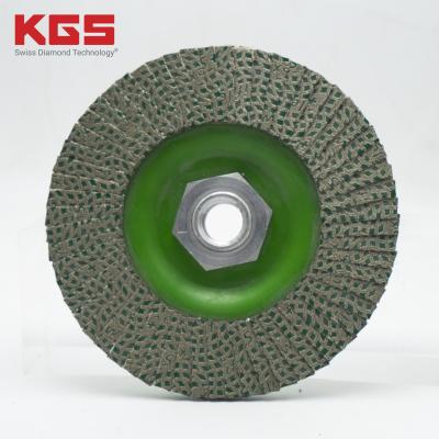 China Wear Resistant 115mm With Adapter KGS Diamond Fin Disc For Marble Granite Engineered Edge And Surface Grinding Stone Ceramic Abrasive for sale