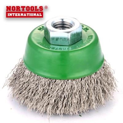 China Cleaning And Removing Paint And Rust Crimp Cup Wire Brush 100mm With Cleaning And Removing Paint for sale