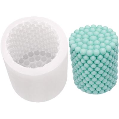 China This product is a popular utensil in European and American countries. Three-Dimensional Cylindrical Scented Candle Silicone Mold Diy Ball Diffuser Stone Ornaments Plaster Candle Mold for sale