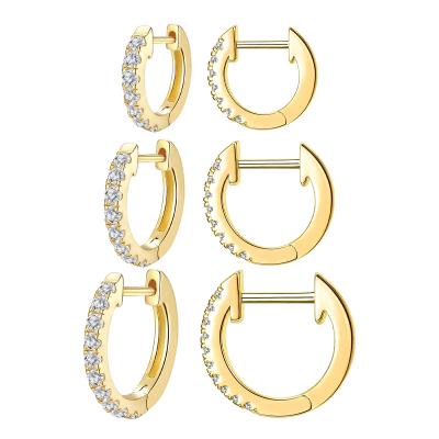 China Wowshow Eco-Friendly Gold Huggie Earrings Set For Women Small Silver CZ Earrings For Girls Gift for sale