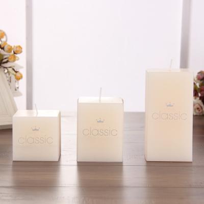 China Square Pillar Smokeless/Flammable Smokeless and Tasteless Ivory White Candle Emergency Lighting Candles Used for Festivals and Birthdays for sale