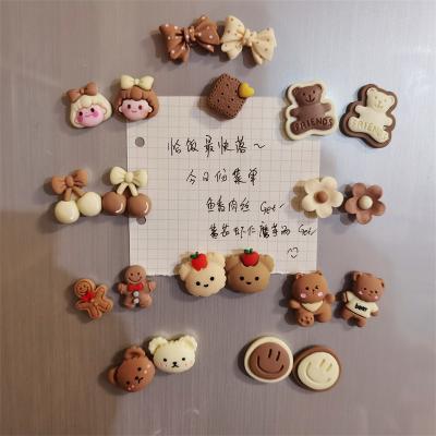 China Cute Silicone Girl Craft Gift Fridge Door Message Bear 3D Cartoon Fridge Magnets for sale