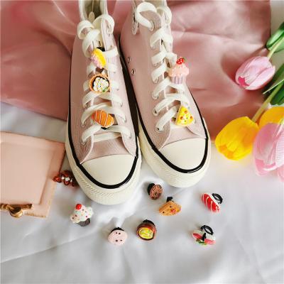 China Shoe charm design simulation bread cake shoe buckle children's decorative lace buckle for sale