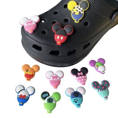 China Custom Shoe Charm Crocs Sandals Kids PVC Mickey Minnie Balloon Charm DIY Ornament Designer Charm Shoes for sale