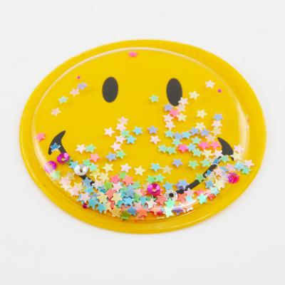 China Transparent Silicone Face Patch Laser PU Reflective Clothing Smile Label Customized Viable Wholesale for sale