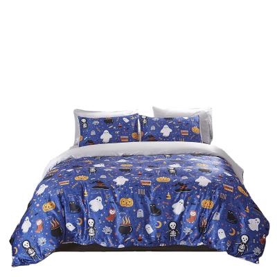 China Wholesale Anti-Static Wholesale 100% Polyester Smooth And Soft Satin Luxury Printed Duvet Cover Set for sale