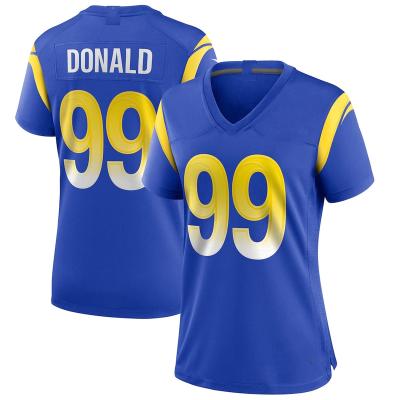 China Best Quality Antibacterial Wholesale Los Angeles Stitched Cheap Jersey Team Uniform 99 Aaron Donald 9 Matthew Stafford American Football Women for sale