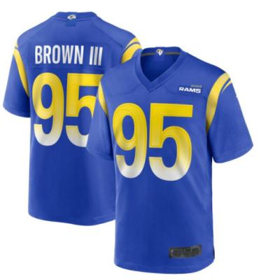 China 2022 Antibacterial New Stitched American Football Jersey Los Angles JR #40 Miller #95 Brown III Ram #3 Beckham Top High Quality Jersey for sale