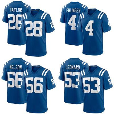 China The Breathable Colt S Team Uniform #28 53 American Football Indianapolis Stitched Leonard 4 Ehlinger Wholesale Jersey Men's City for sale