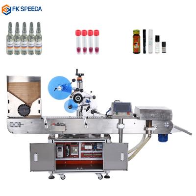 Chine Automatic horizontal food sticker label applicator machine and ball pen, glue tube, plastic tube labeling machine for round vial à vendre