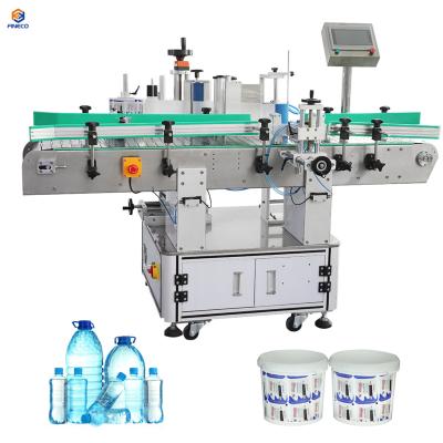 China FK805D Food 3 Roll Large Round Bottle Automatic Pail Bucket Labeling Machine For Protein Powder Paint Barrel for sale