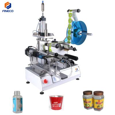 China FK-SPEEDA Semi-auto Food Wide Mouth Square Clear Glass Bottles With Lid Fully Sides System Labeling Machinery for sale