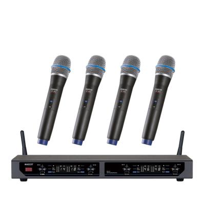 China 4 Channel Handheld Phone Microphone UHF Microphone System 1432 Wireless Lightweight Dynamic RD MASCOT for sale