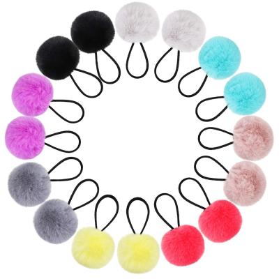 China Smart casual hot selling pom ties weaving bands hair rope pom ties tie hair rope korean manufacturer in china low pom mink fur ball for sale