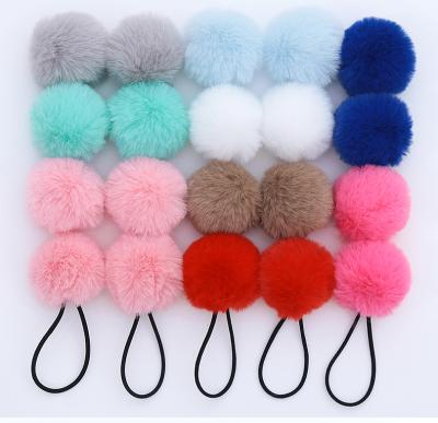 China Factory Outlet Ties Scrunchies Accessories Smart Big Plush Casual Fur Ball Elastic Hair Rope With Competitive Price for sale