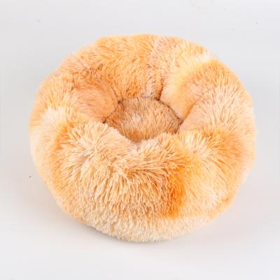 China Waterproof Pet Beds and Accessories Round Pet Beds with Fluffy and Soft Fur Pet Bed for Dogs and Cats for sale