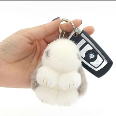 China Kids Fluffy Gifts Color Cute Mini Girl Plush Toy High End Rabbit Fur Pendant for sale