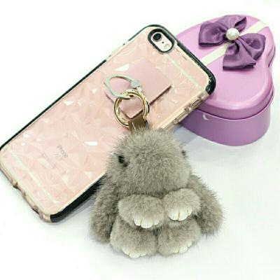 China 2022 New Mink Fur Mobile Phone Fluffy Pendant Bag High End Pendant Key Chain for sale