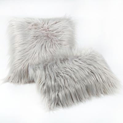 China Embroidery Anti-Static Pillow Covers Modern Plaid Blanket Fur Pillow Covers for sale