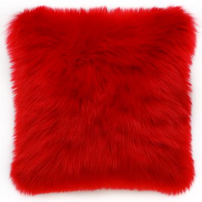 China Sofa Decorative Plush Cushion Cover Anti-static Home Decor Long Woolen Pillow Cover Bedroom Living Room Fluffy Pillow Cover for sale