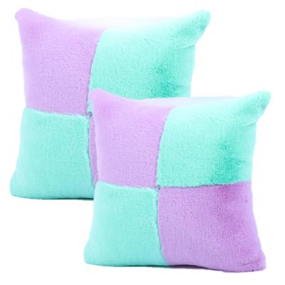 China Anti-Static Tile Fur Decor Pillow Rabbit Fur Pillow Case for sale