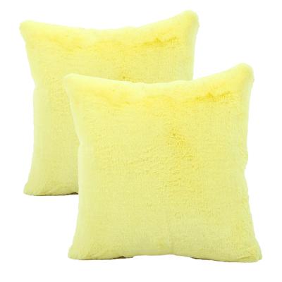 China Small Anti-Static Rabbit Fur Pillow Case Rabbit Fur Pillow Faux Fur Pillow Cover for sale