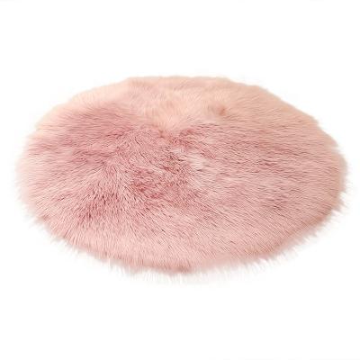 China Anti-skid Faux Sheep Skin Round Plush Fur Fluffy Blanket Circle Blanket For Bedroom for sale