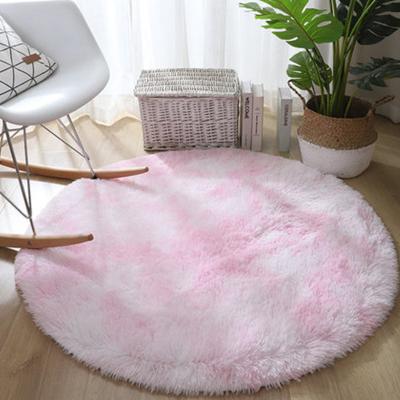 China Large Washable Living Room Round Carpets Faux Fur Blanket Christmas Car Space Popular Valentine Baby Kids Rugs for sale