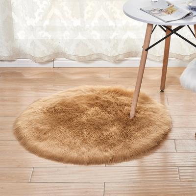 China Furry Faux Fur Rug Anti-Slip Fluffy Round Rug For Teens Room Rug For Kids for sale