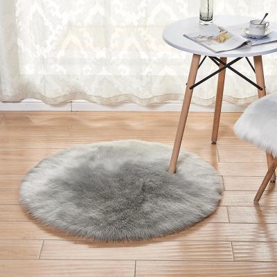 China Anti-Slip Fluffy Round Area Rug For Living Room Faux Fur Rug For Kids Room Plush Shaggy Area Rug Area Rug for sale