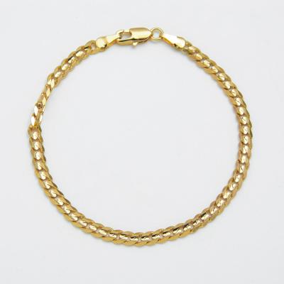 China Hiphop Bracelet Jewelry 14k Gold Plated Snake Flat 4mm Chain For Women High Quality Jewelry for sale